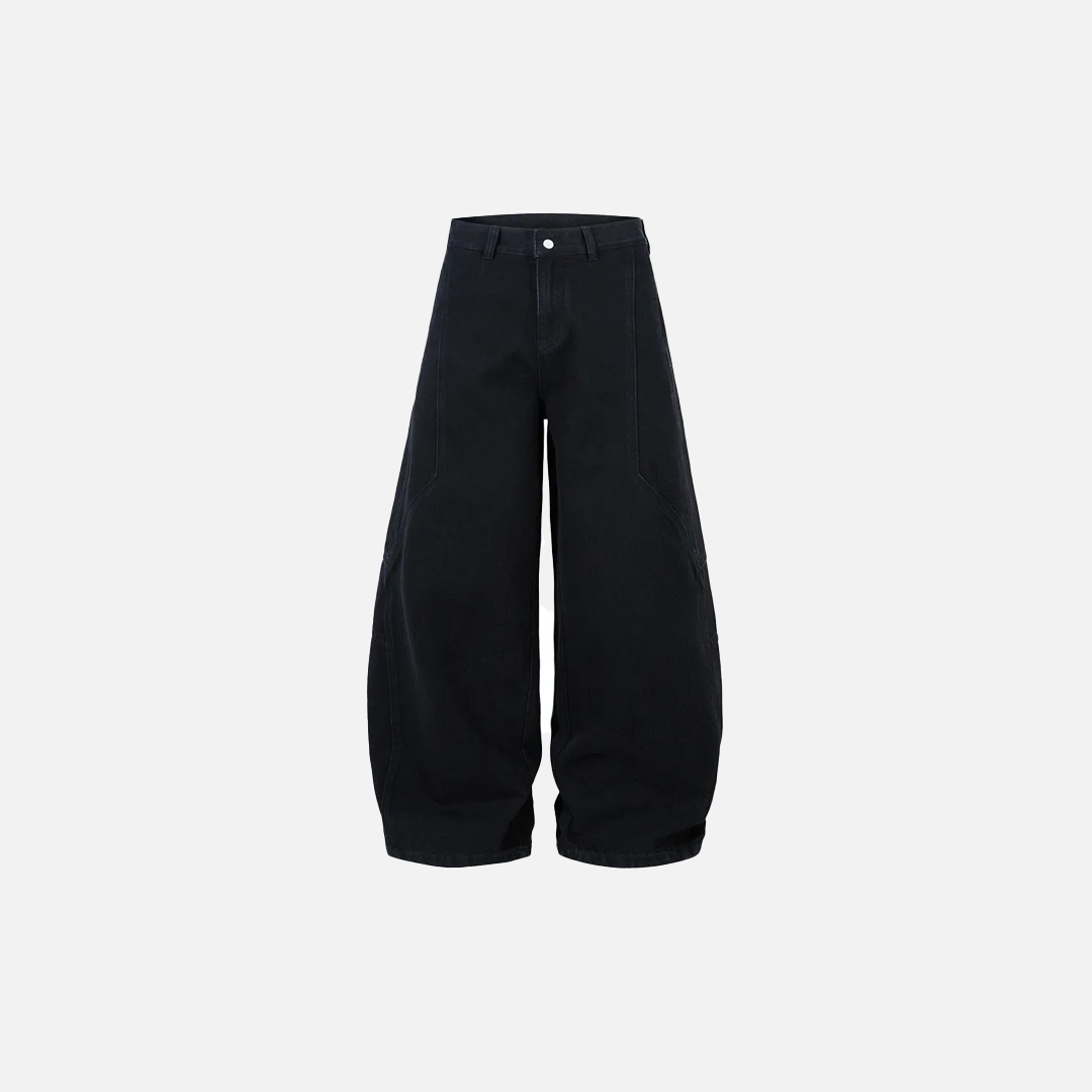 Verwaschene schwarze Scimitar High Street Wide Leg Jeans