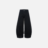 Verwaschene schwarze Scimitar High Street Wide Leg Jeans