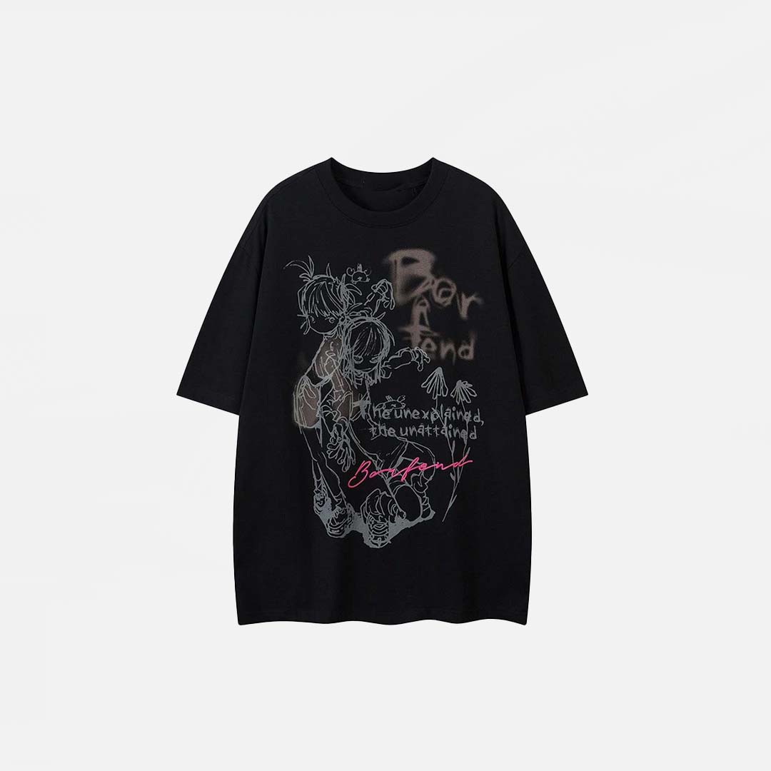 T-shirt graphique hipster jumeau