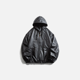 Veste en cuir PU ample et décontractée de style streetwear