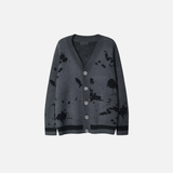 Vintage V-Neck Collar Knitted Gothic Cardigan