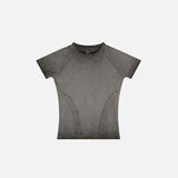 Damen-Retro-T-Shirt mit elastischem Bund