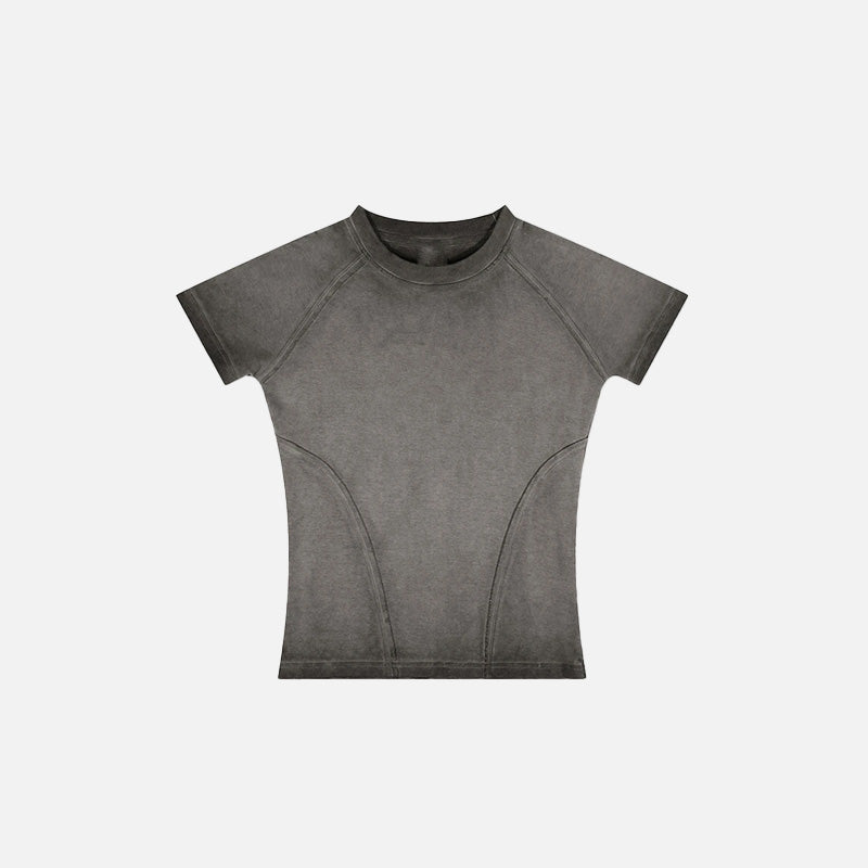 Damen-Retro-T-Shirt mit elastischem Bund