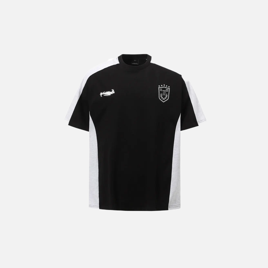 T-shirt de sport de course résistant avec patchwork graphique Y2K