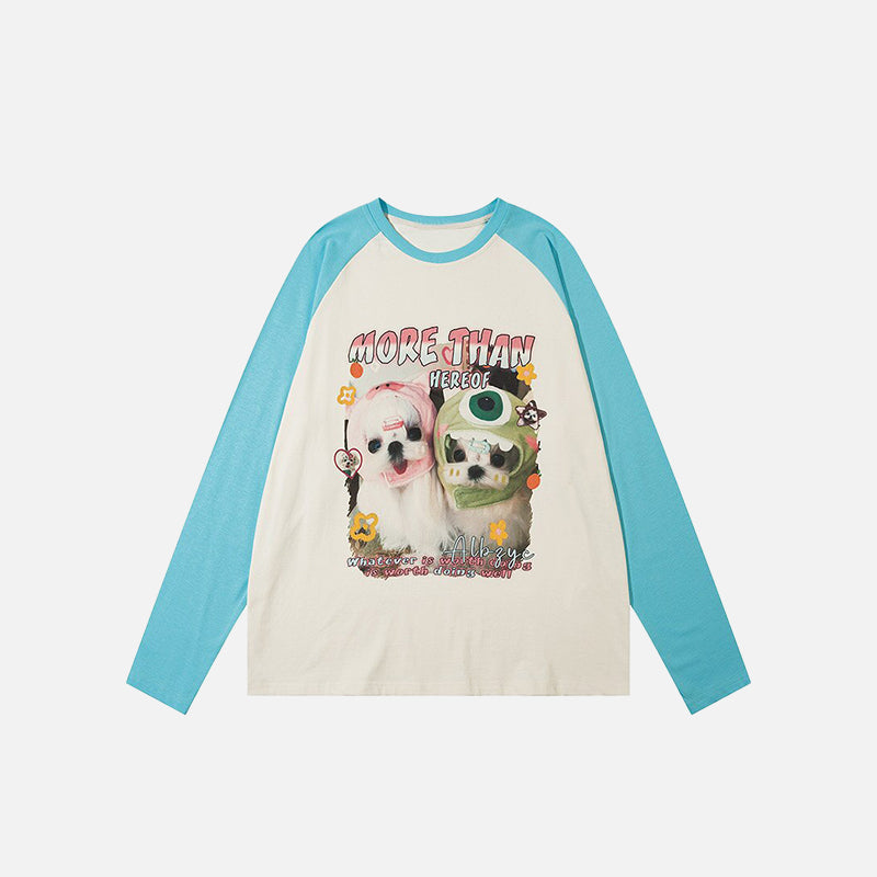 Sweat-shirts à manches longues surdimensionnés avec photo de chiens