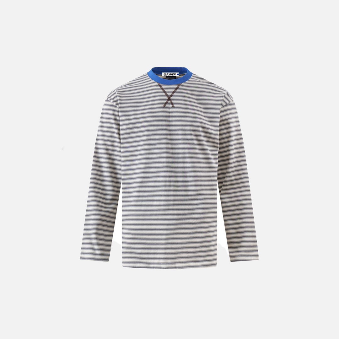 Striped Oversized Long Sleeve Casual T-Shirt