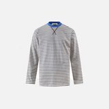 Gestreiftes Oversize-Langarm-Freizeit-T-Shirt