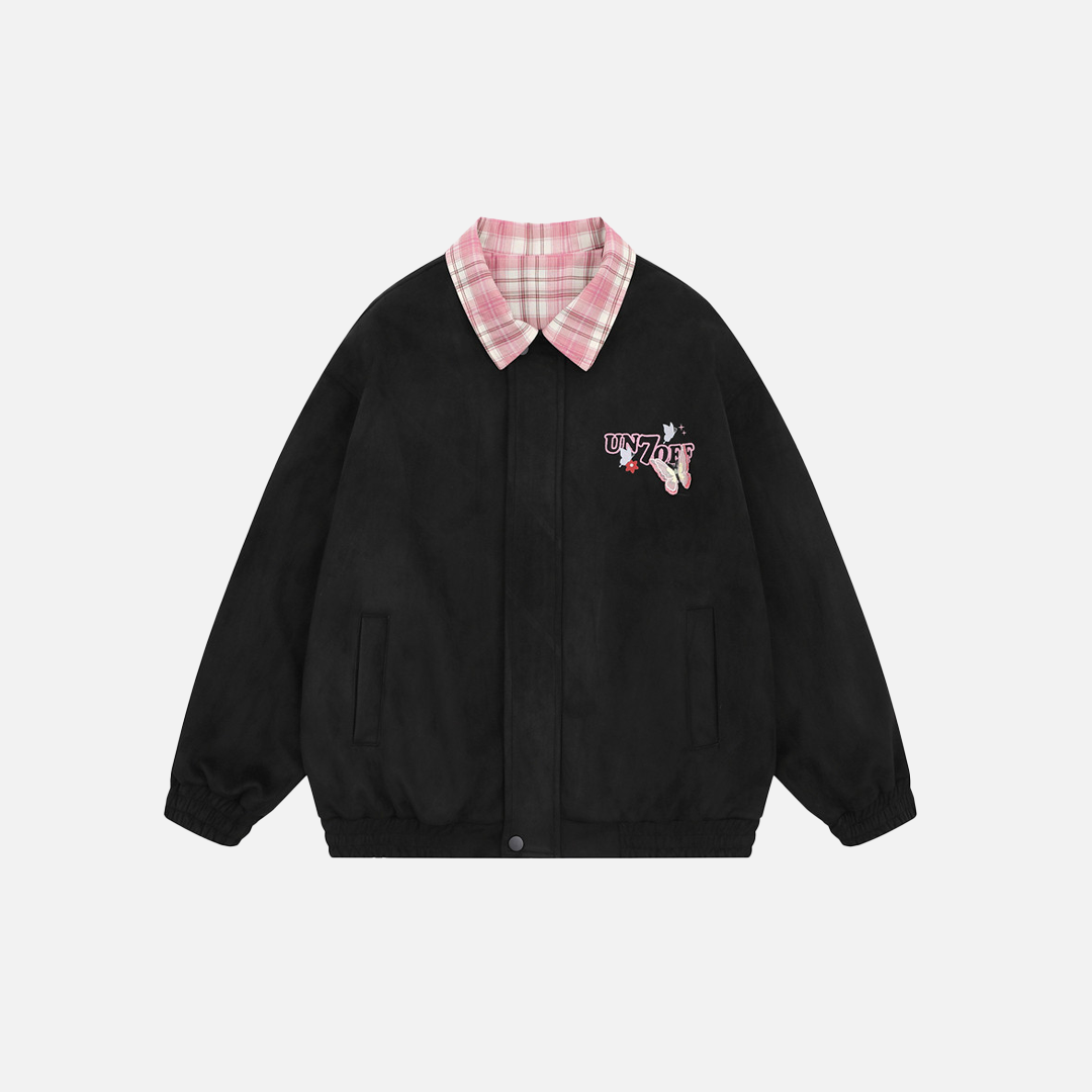 Veste décontractée brodée à imprimé papillon Y2K