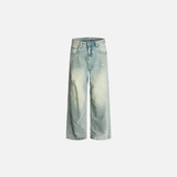 Atmungsaktive, zerrissene Jeans mit weitem Bein im Used-Look