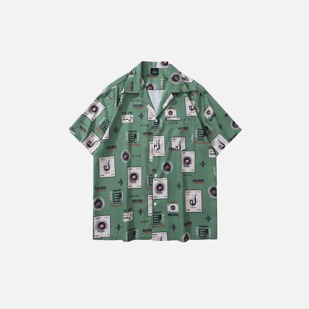 Retro Essential Music Player Grafik Kurzarmshirt