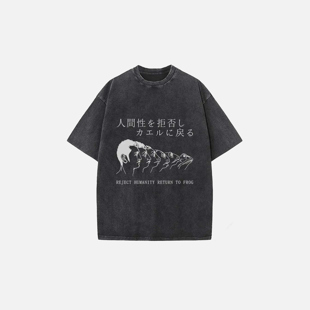 フロッグウォッシュドクルーネックTシャツ