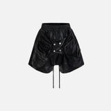 Short noir à cordon de serrage style gothique punk Y2K