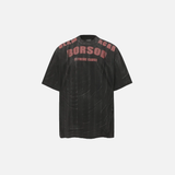 T-shirt streetwear à imprimé lettres délavé
