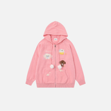 Y2K Cozy Cartoon Jacquard Knit Sweatshirt