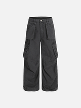Strapazierfähige, locker sitzende Cargohose mit Falten im Streetwear-Stil