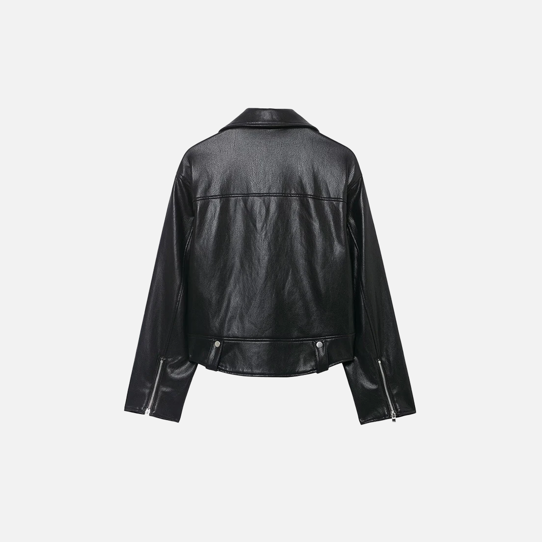 Premium Black PU Leather Motorcycle Jacket