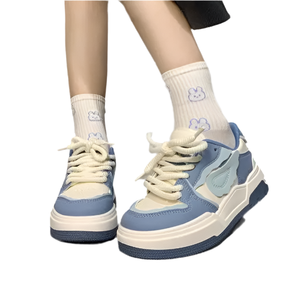 Soft Girl Chunky Patterned Sneakers