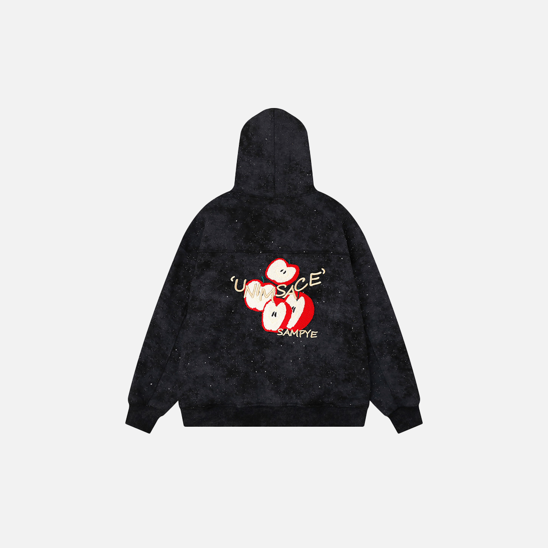 Starry Apple Tie-Dye Hooded American Style Sweatshirt