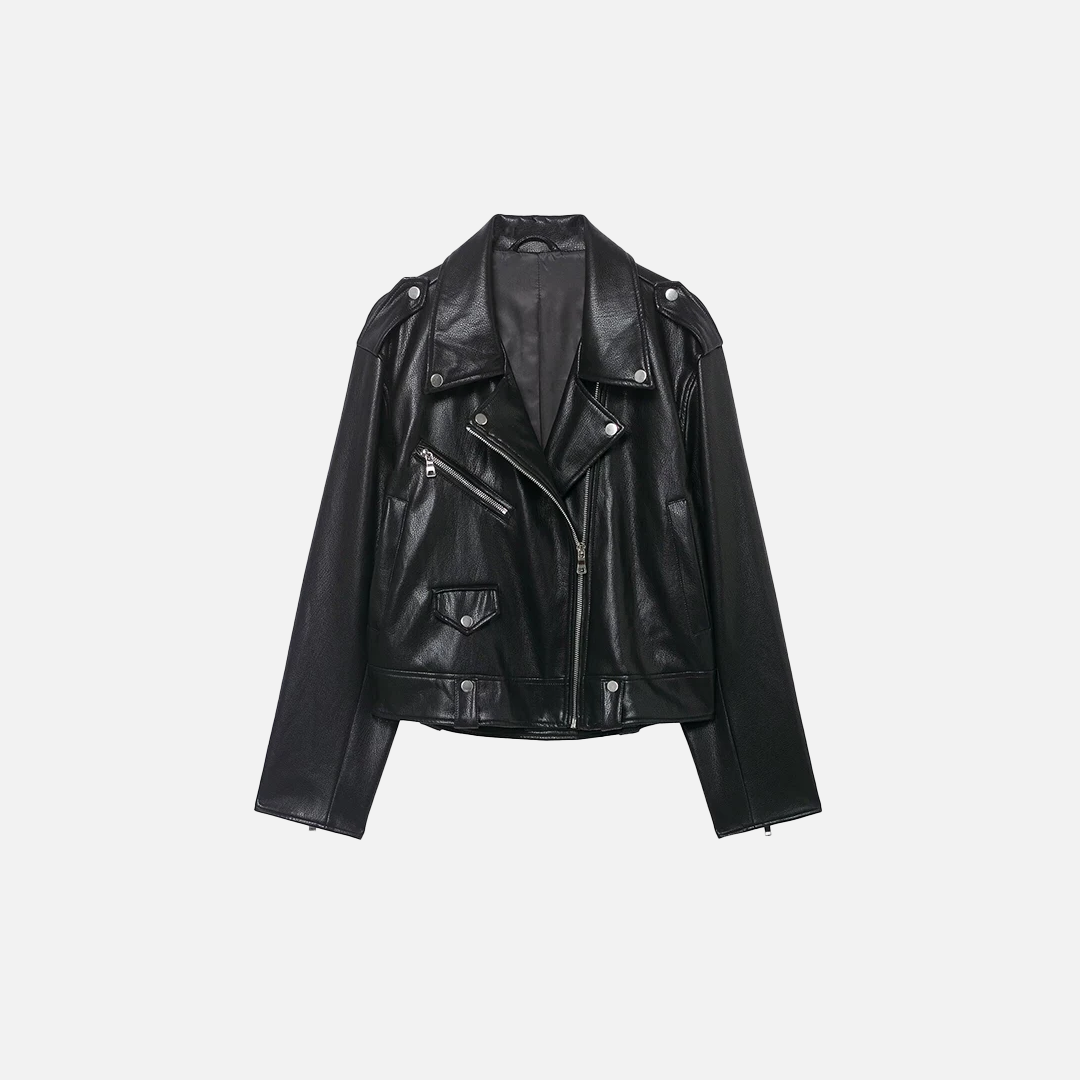 Premium Black PU Leather Motorcycle Jacket