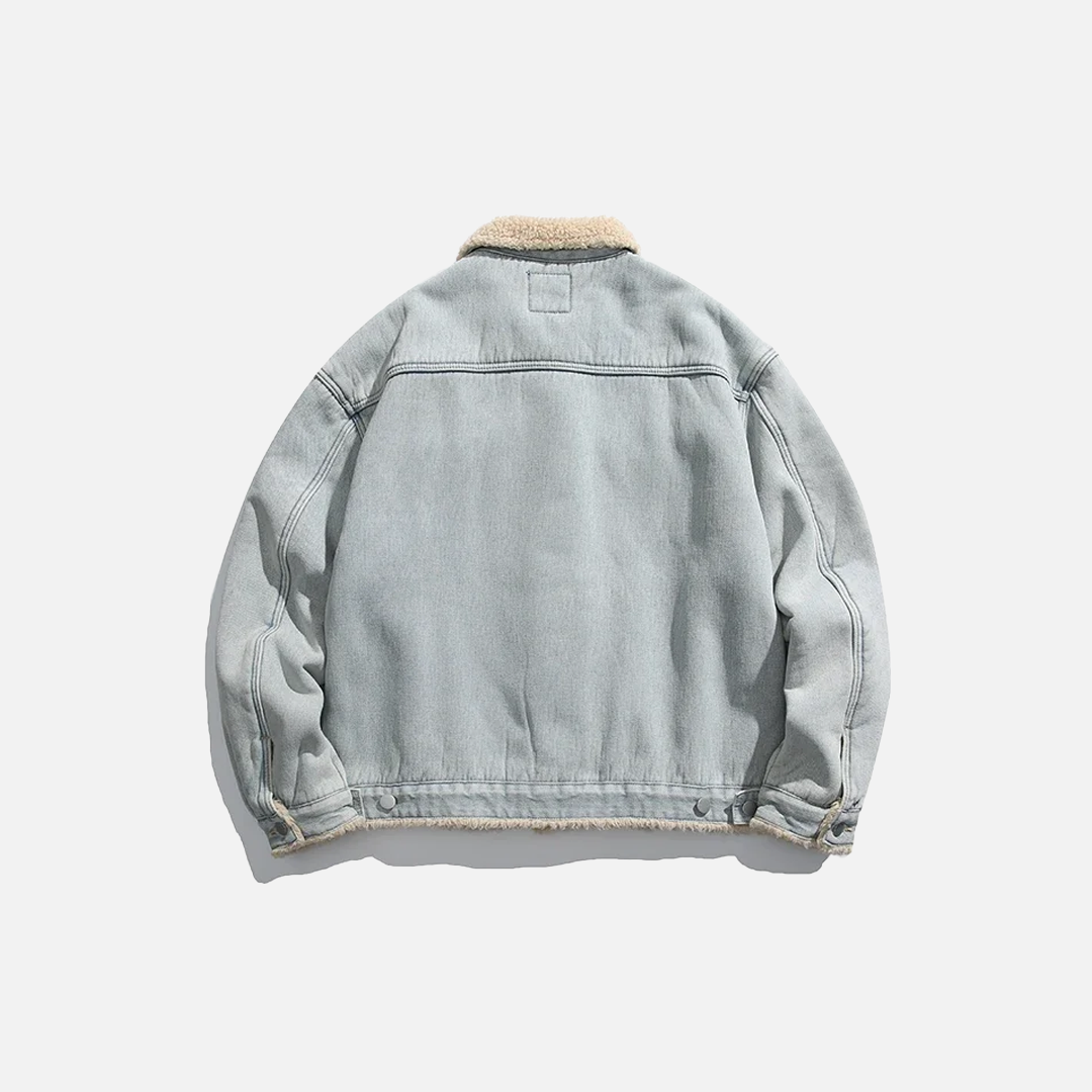 Winter Cozy Denim Faux Fur Denim Jacket