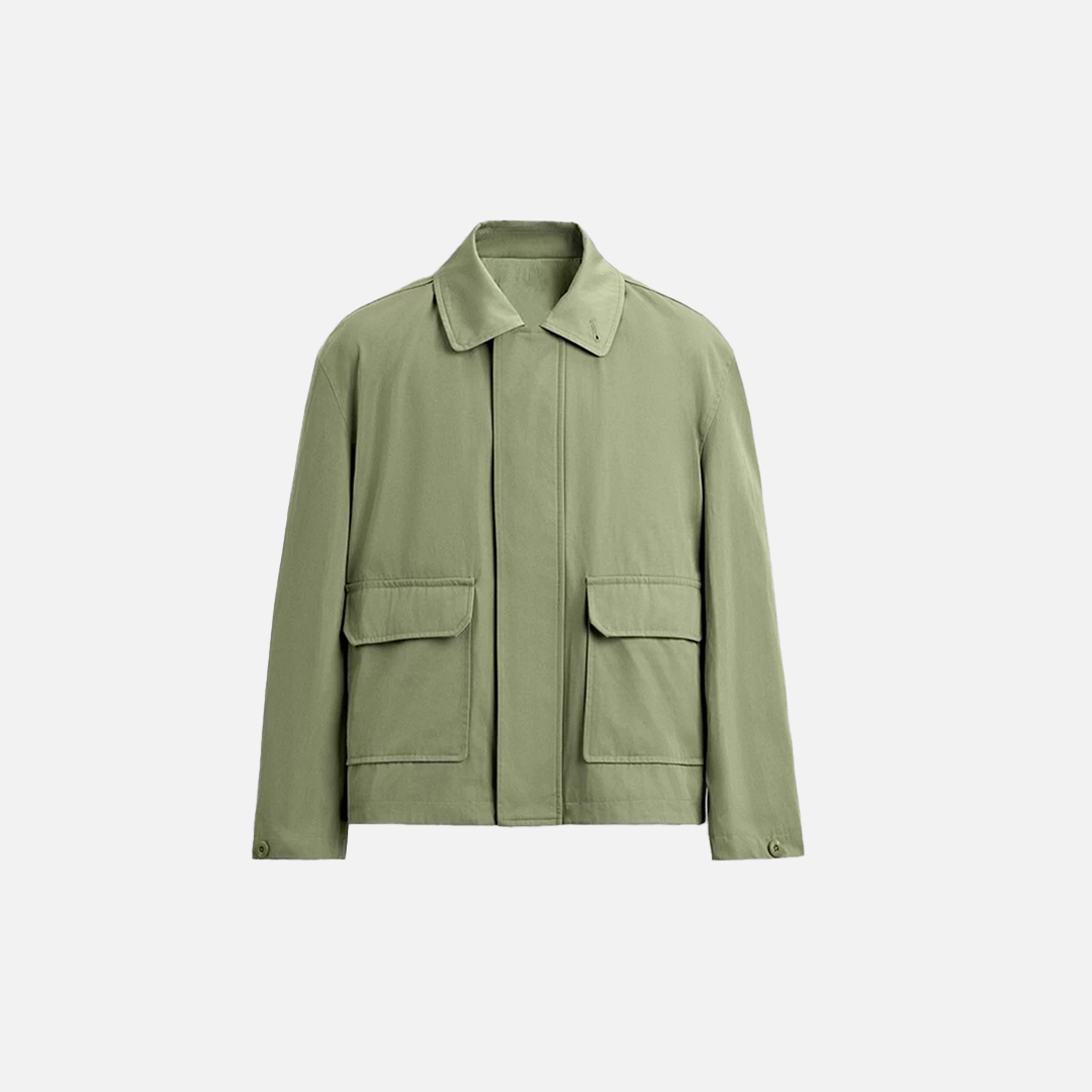 Lässige grüne Cargojacke im Y2K-Stil mit lockerer Passform