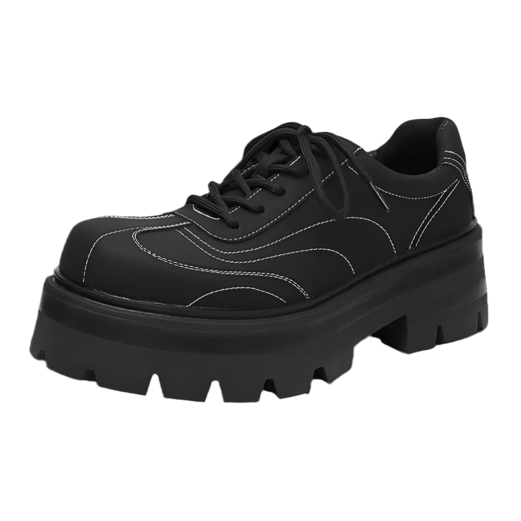 Autumn Cool Versatile Black Derby Shoes