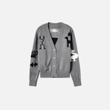 Winter Unique Jacquard V-Neck Knit Cardigan