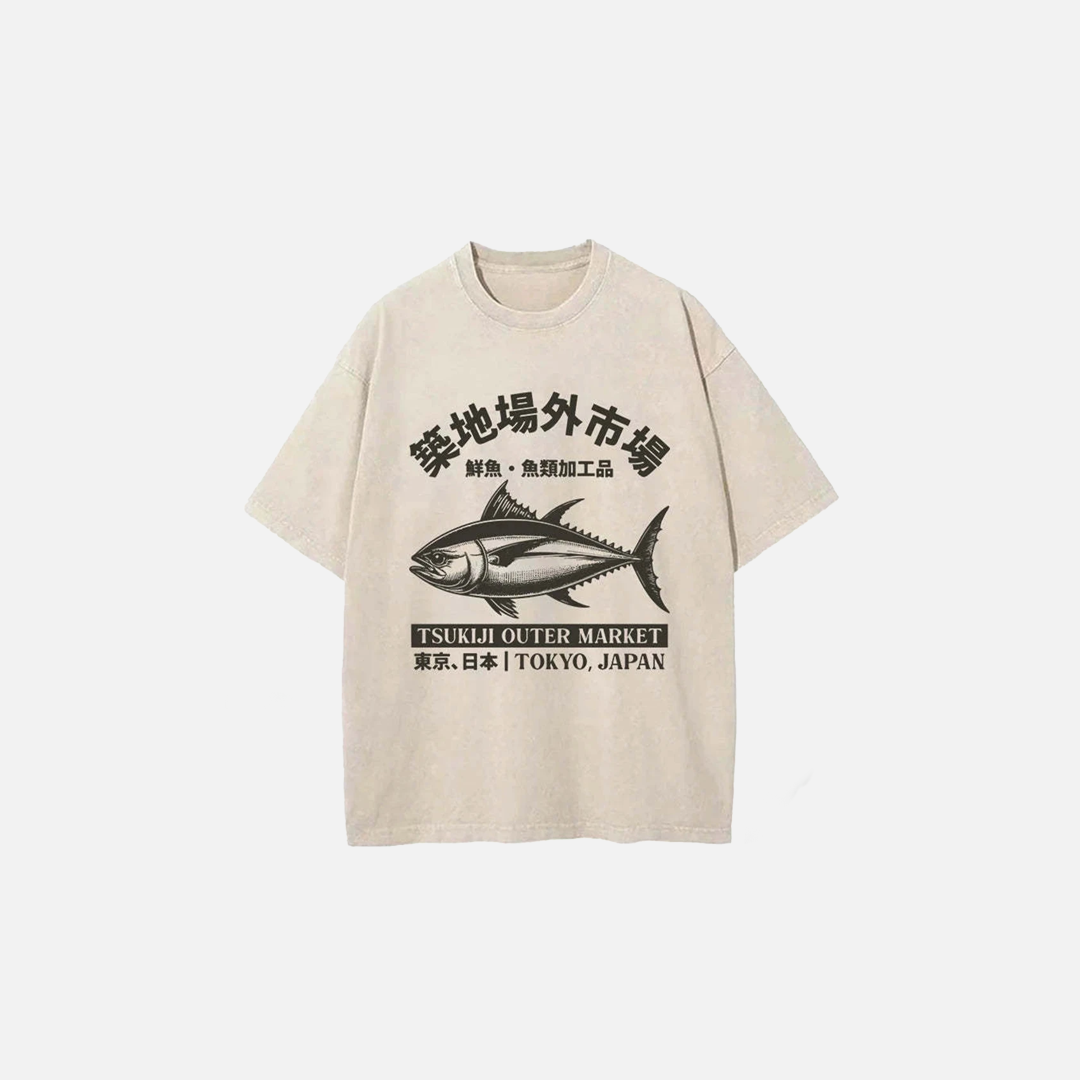 Sovob Sakana Tsukiji Washed T-Shirt