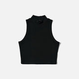 Ärmelloses Crop-Top mit hohem Kragen