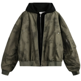 Y2K Tie-Dye Hooded Bomber Jacket