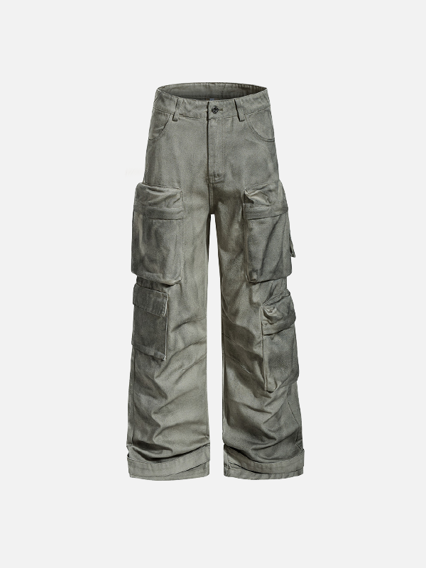 Stylish Earth-Friendly Tooling Wide-Leg Cargo Jeans