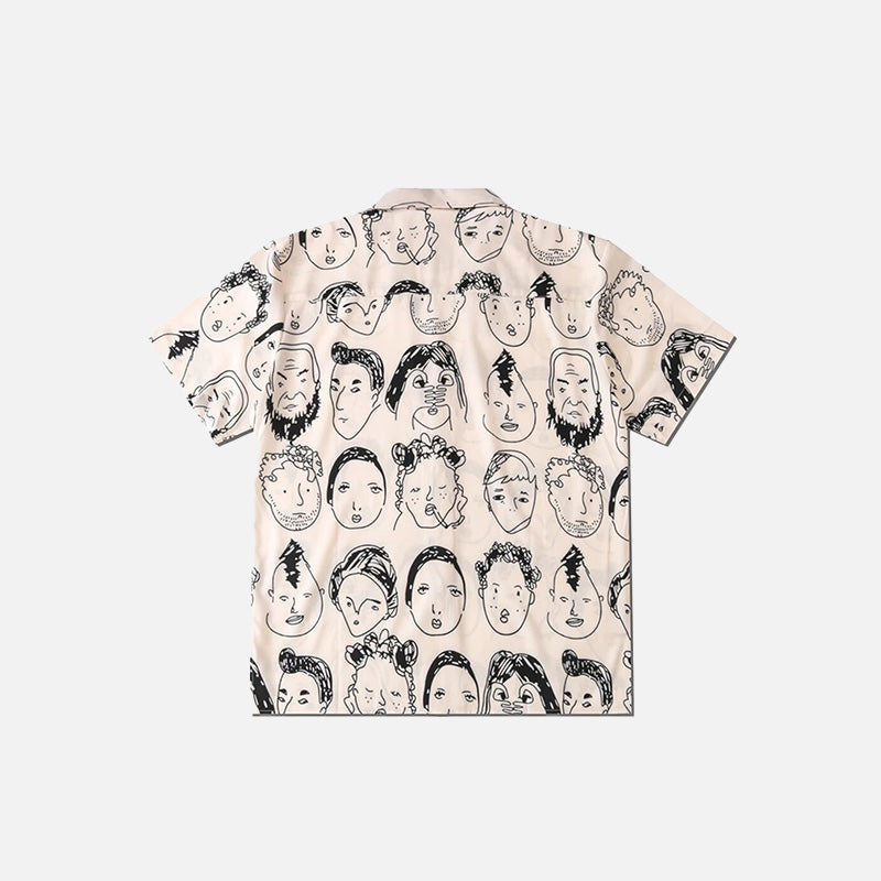 Vintage Faces Print Shirt