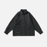 Chemise cargo décontractée à manches longues style hip-hop ample