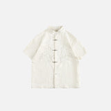 Chemise classique brodée mandarin