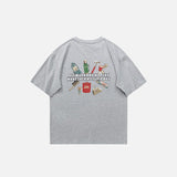 Lockeres Kurzarm-T-Shirt mit Motivaufdruck