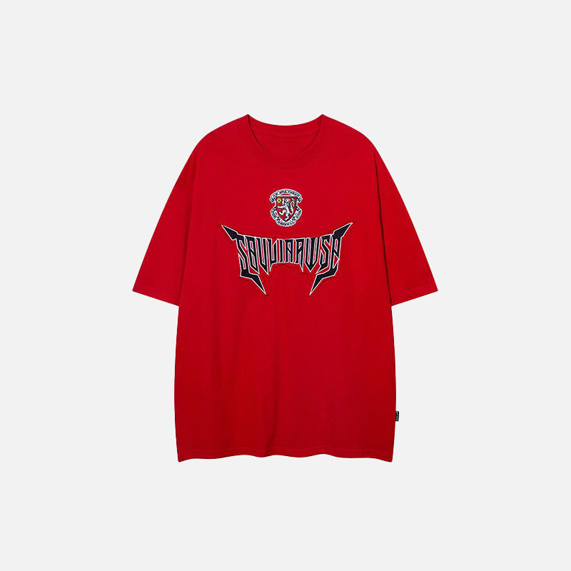 T-Shirt mit besticktem Buchstabenprint
