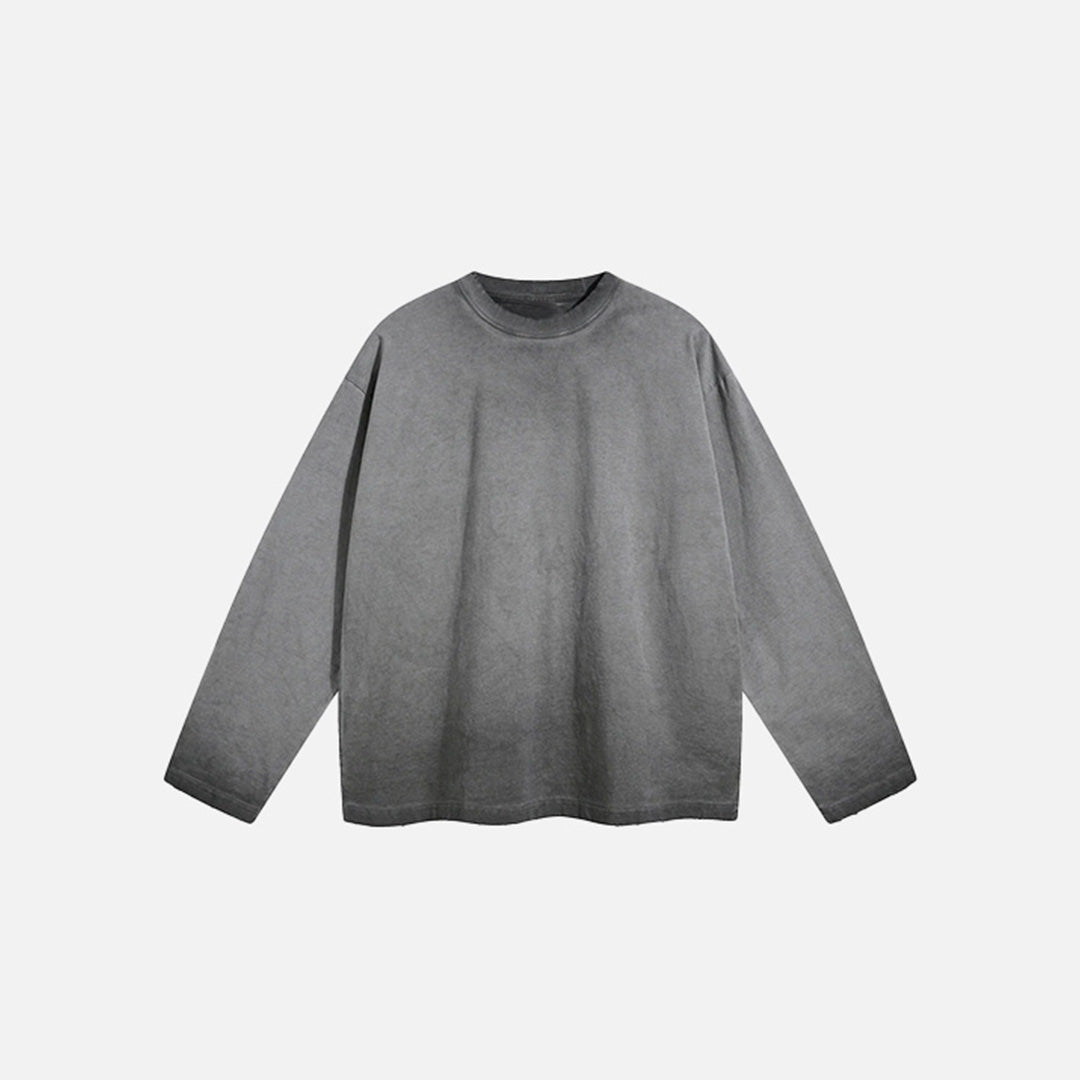 Verwaschenes, einfarbiges Langarm-T-Shirt