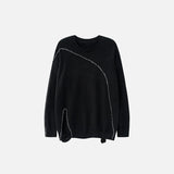 Ripped White Stitches Sweater