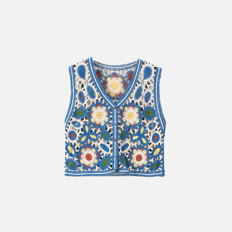Damen-Strickjacke mit Blumenmuster
