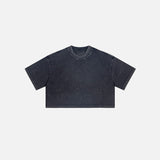 Kurzes, gewaschenes Damen-T-Shirt