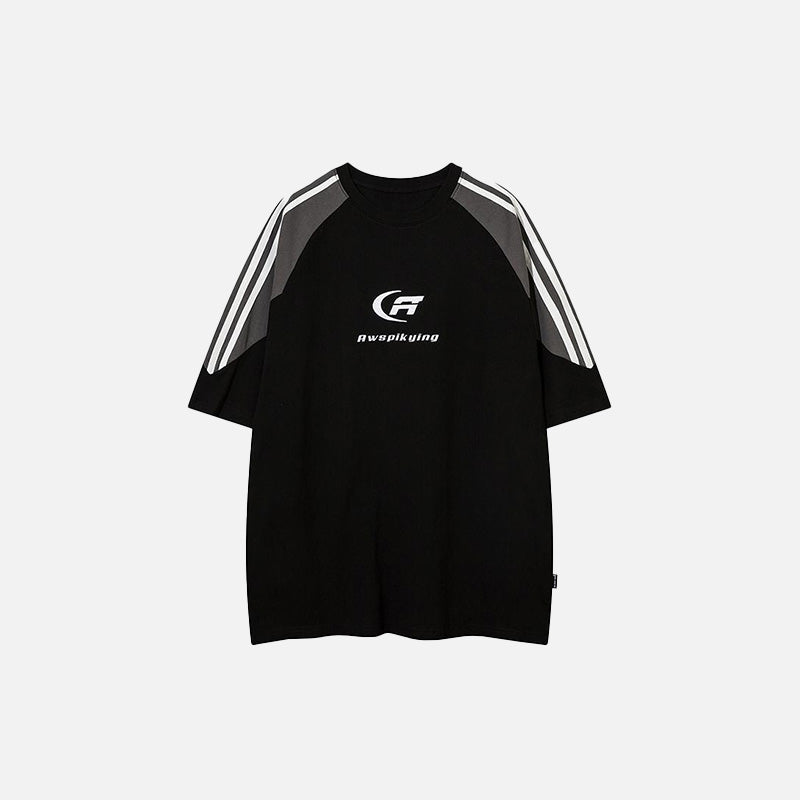 Renn-T-Shirt mit kontrastfarbenem Seitenstreifen