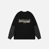 Oversized kariertes Patchwork-Langarmshirt