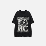 Locker gewaschenes T-Shirt mit Rosenmuster