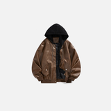 Coole Kapuzenjacke aus Kunstleder