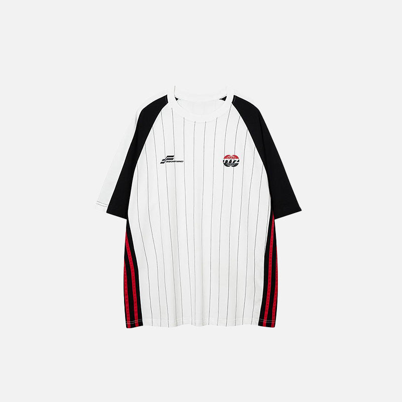 Sport-T-Shirt mit kontrastfarbenen Streifen