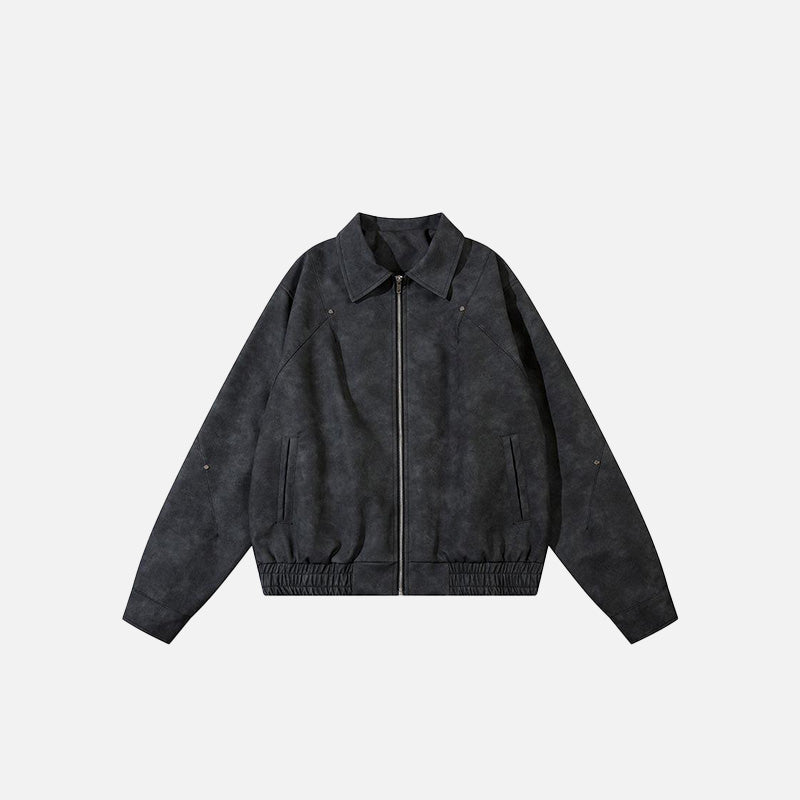 Retro Chic Washed Leather Jacket