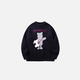 Y2K Bear Embroidered Sweater