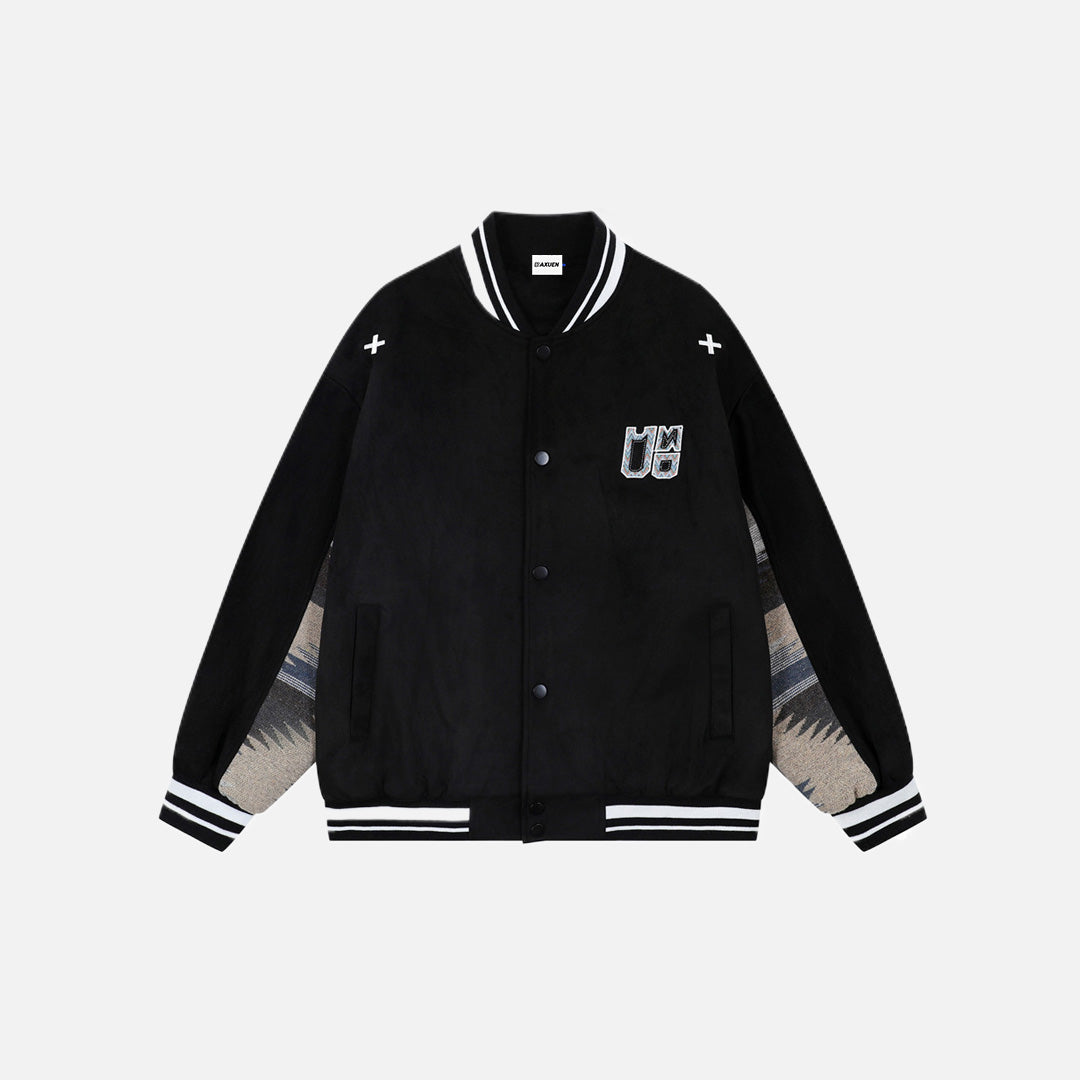 Y2K Elevated Color Block Baseball Varsity Jacket
