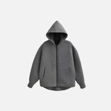 Thick Solid Zip-Up Hoodie