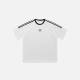 Locker geschnittenes T-Shirt mit Seitenstreifen und Stickerei